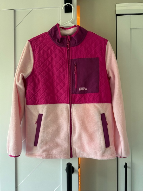 Eddie Bauer Other - Eddie Bauer Girls' Two-Tone Pink Quilted Fleece Jacket